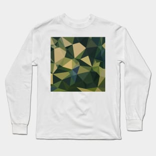 English Green Abstract Low Polygon Background Long Sleeve T-Shirt